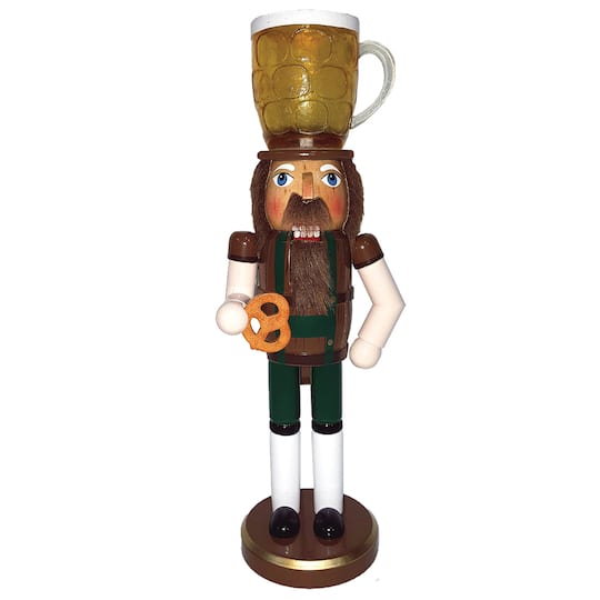Santa's Workshop 14" Beer & Pretzel Nutcracker By Santasworkshop | Michaels®